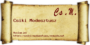 Csiki Modesztusz névjegykártya